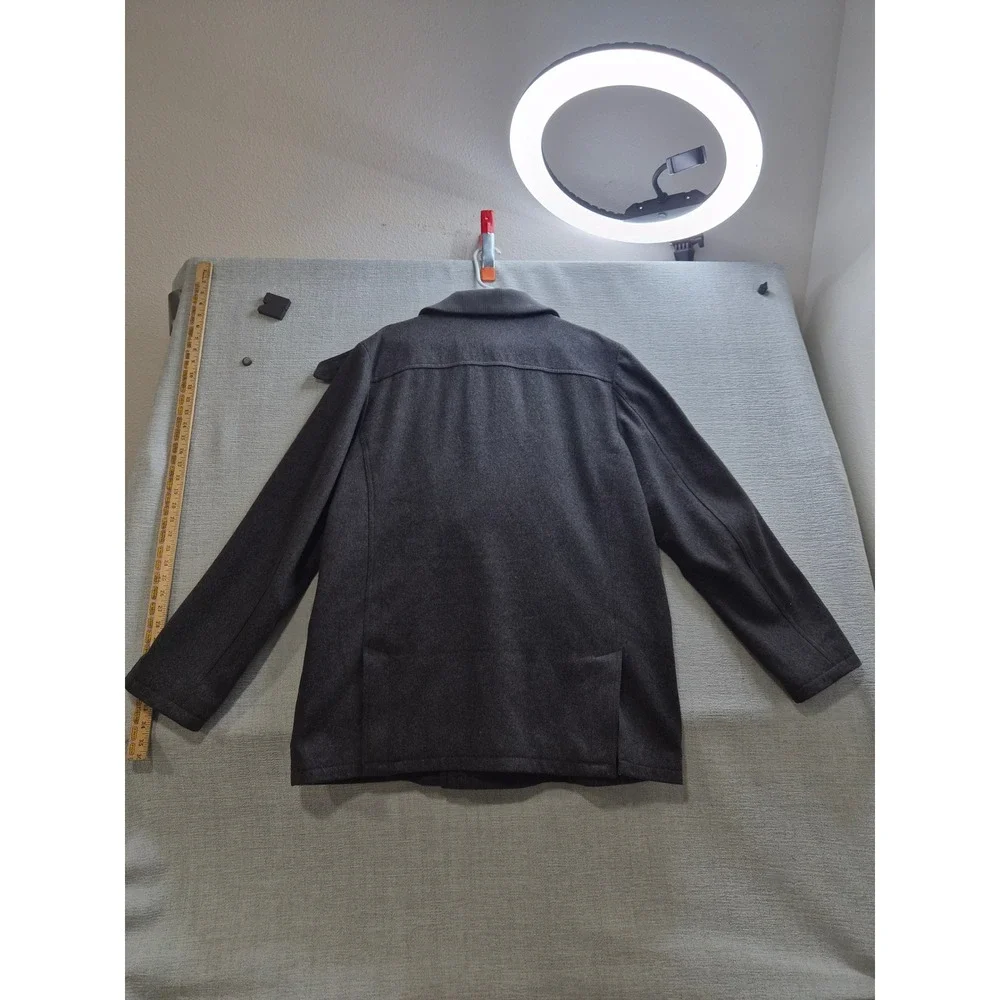 American Rag Cie Peacoat Mens XL Charcoal Gray Lined Wool Double Breasted Winter